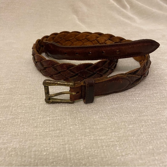 Braided Leather Belt - Brown - Picture 2 of 3